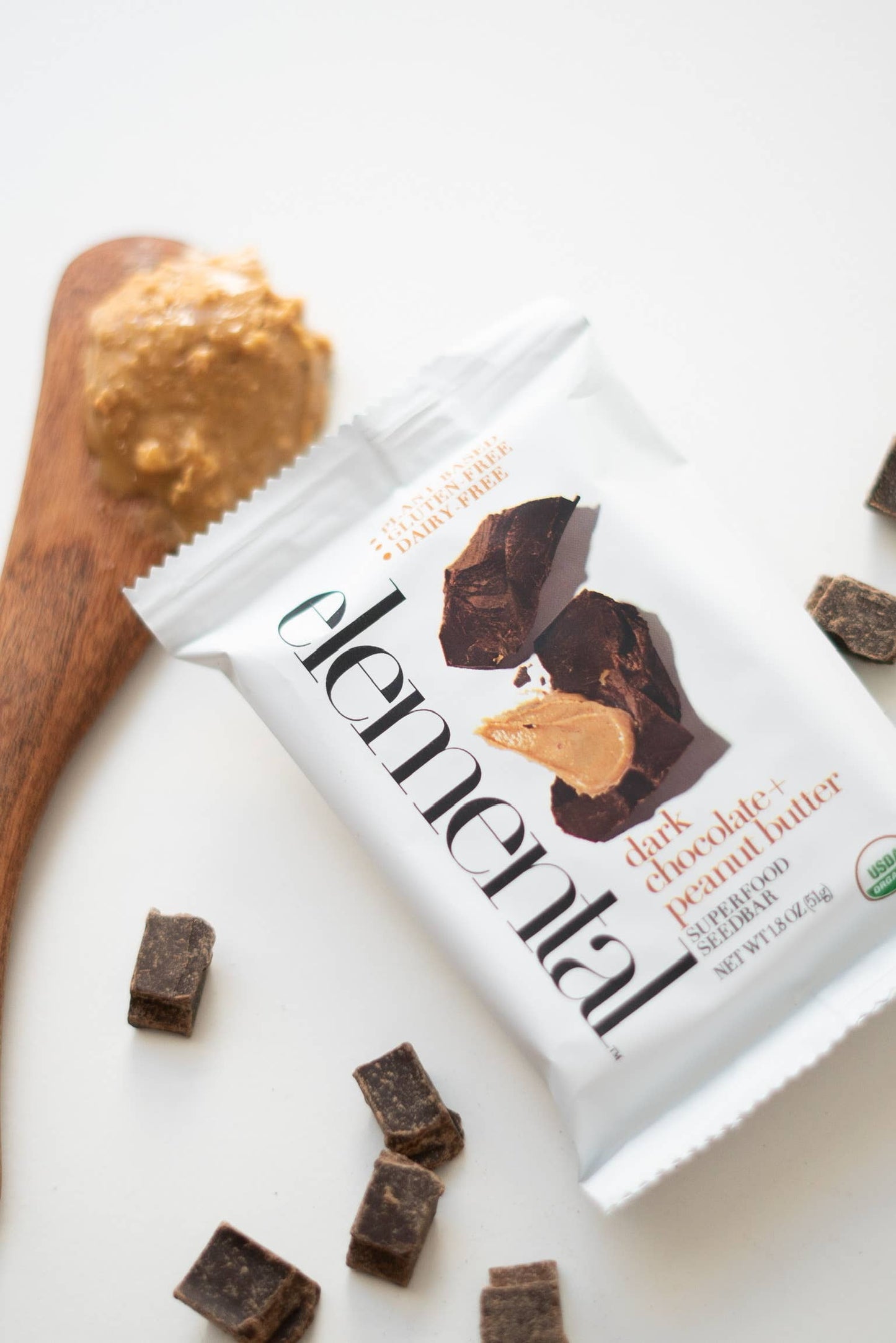 Elemental Superfood Bars - Dark Chocolate + Peanut Butter