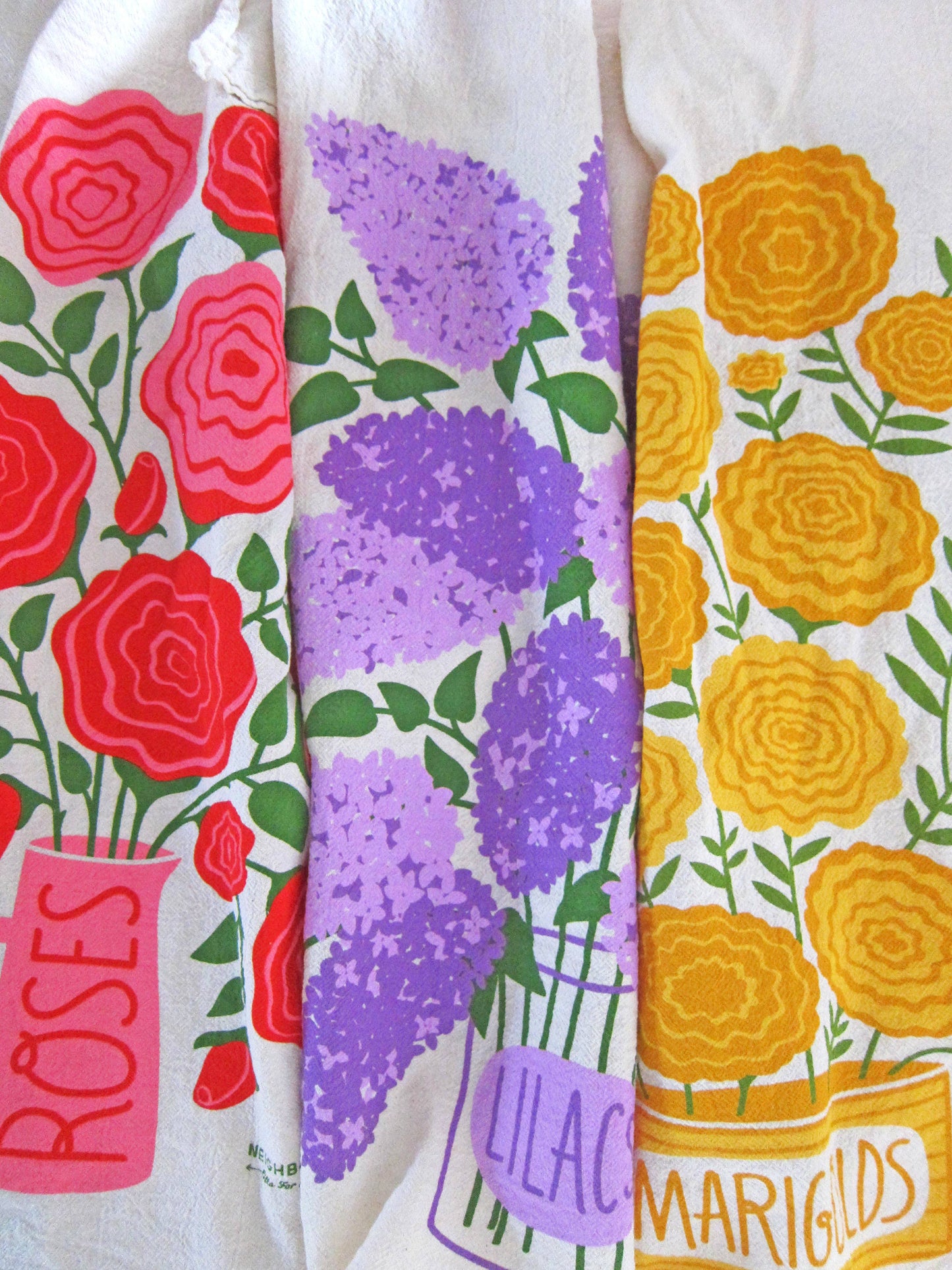 Edible Flowers Dish Towel Set - 3 Pack