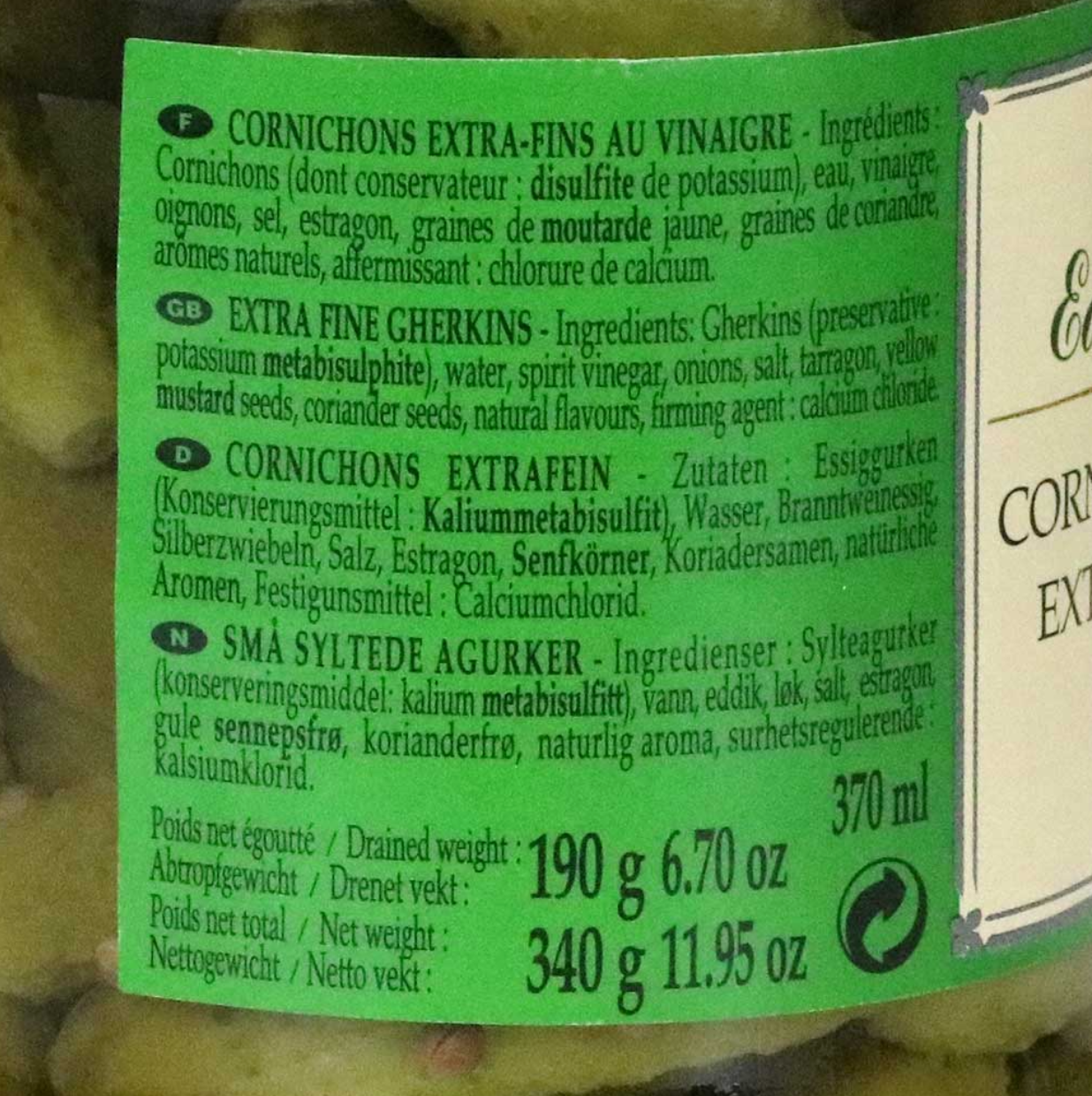 Edmond Fallot Cornichons – Extra Fine Gherkins