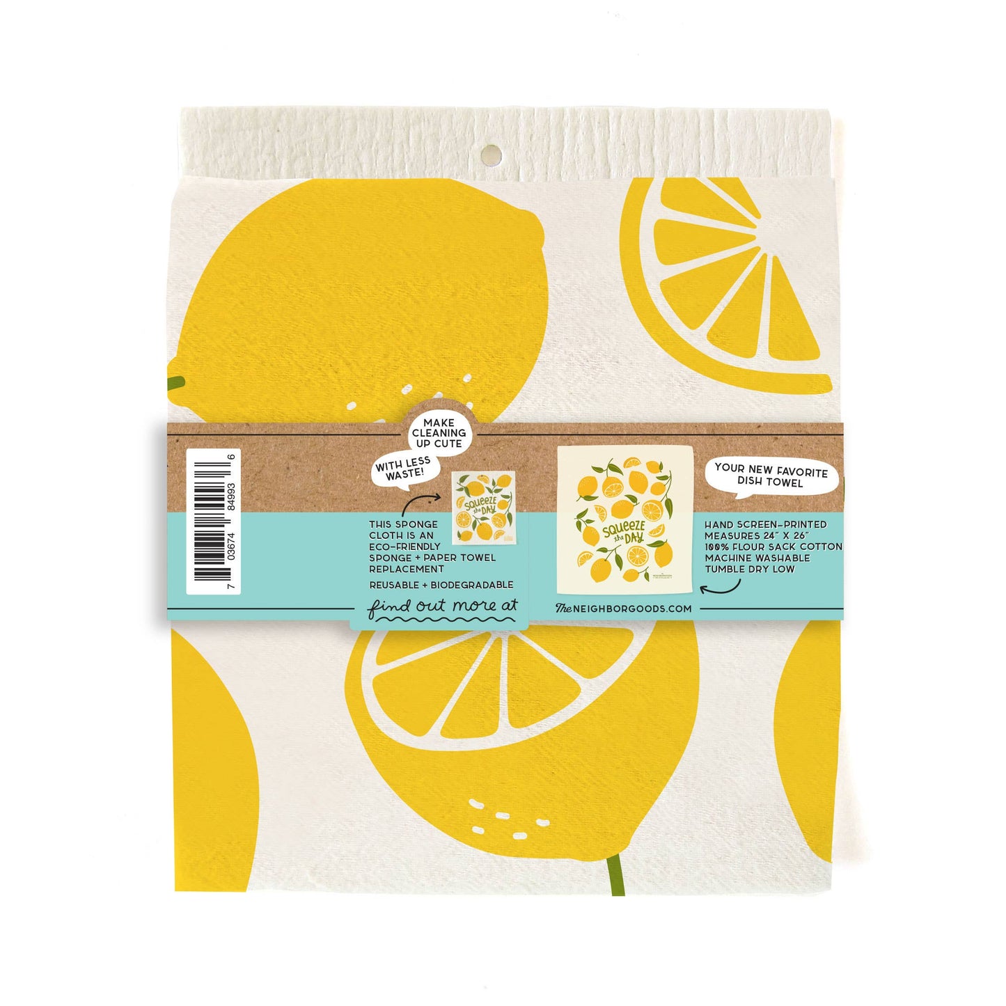 Lemon - Dish Towel + Sponge Cloth Set