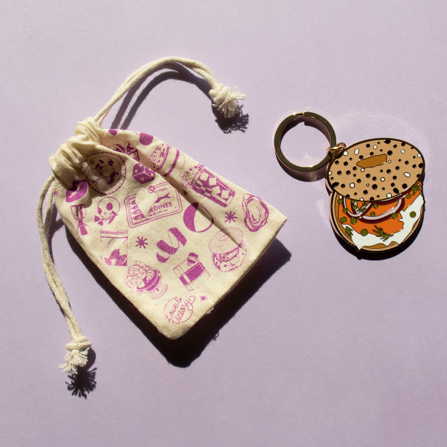 Bagel and Lox Keychain