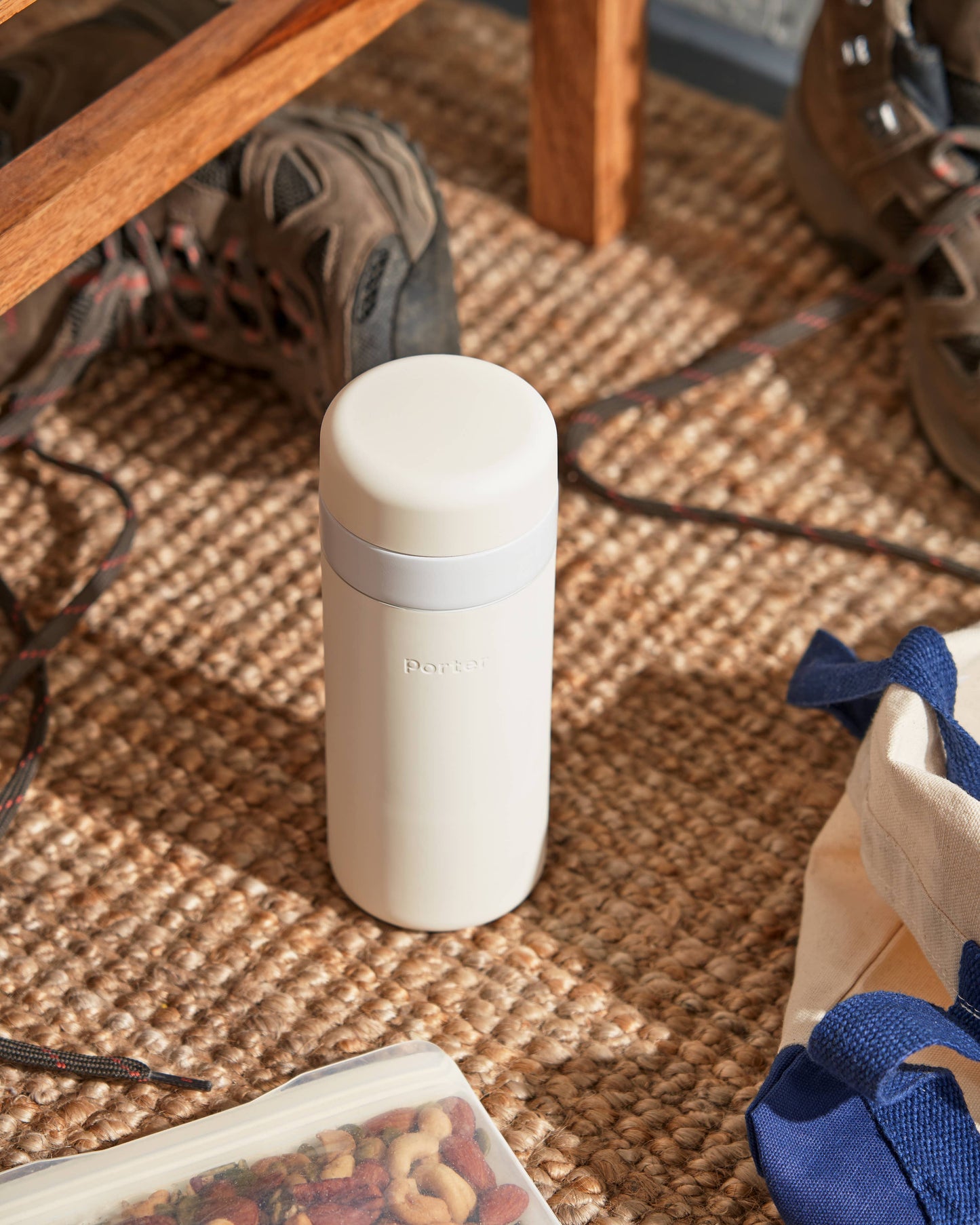Insulated Ceramic Stainless Steel Coffee & Drink Bottle: Cream