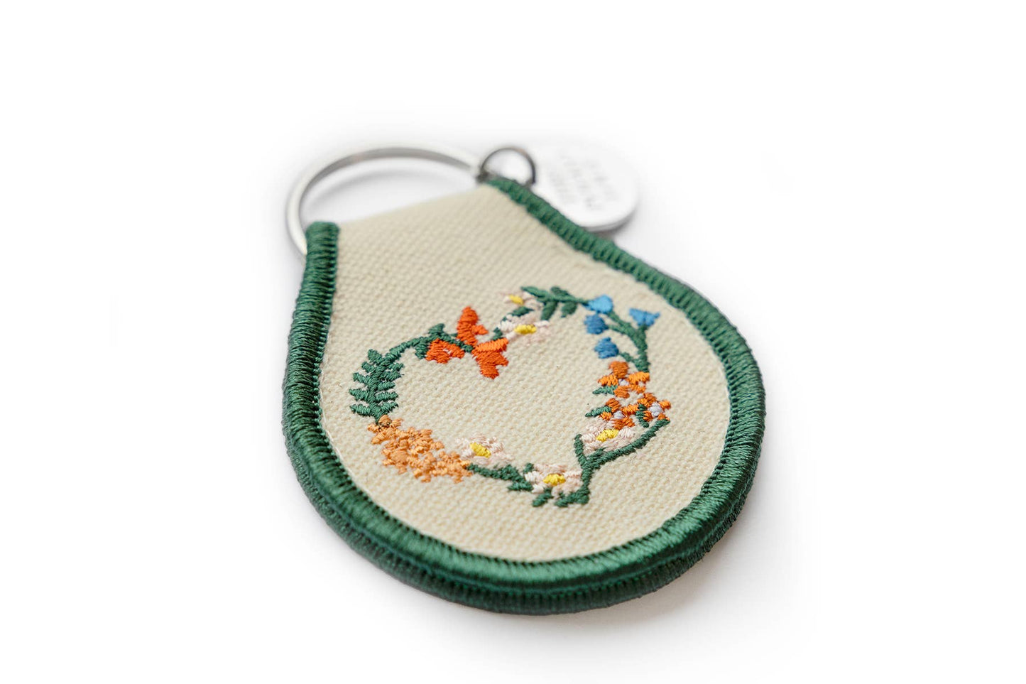 Floral Wreath Heart Patch Keychain