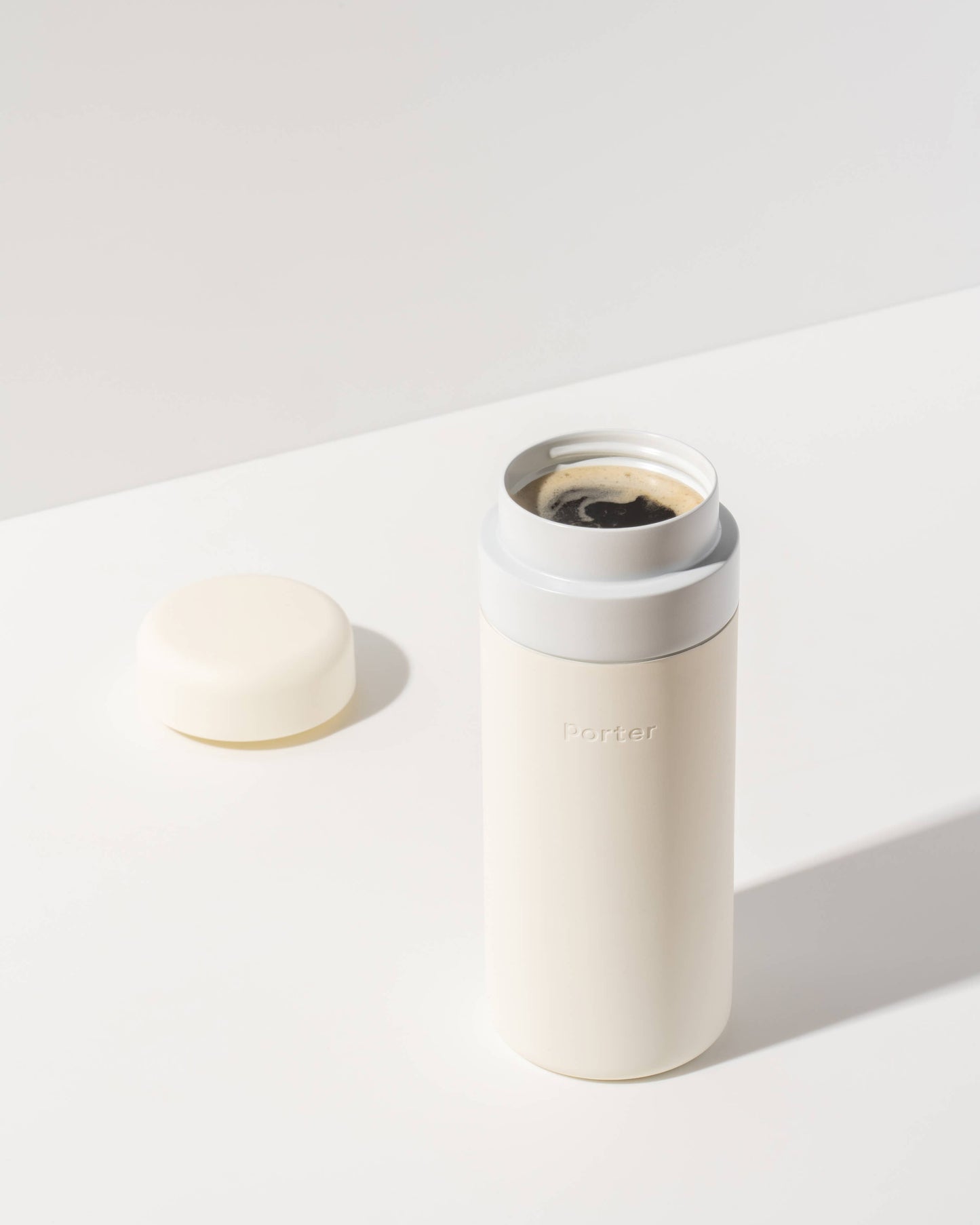 Insulated Ceramic Stainless Steel Coffee & Drink Bottle: Cream