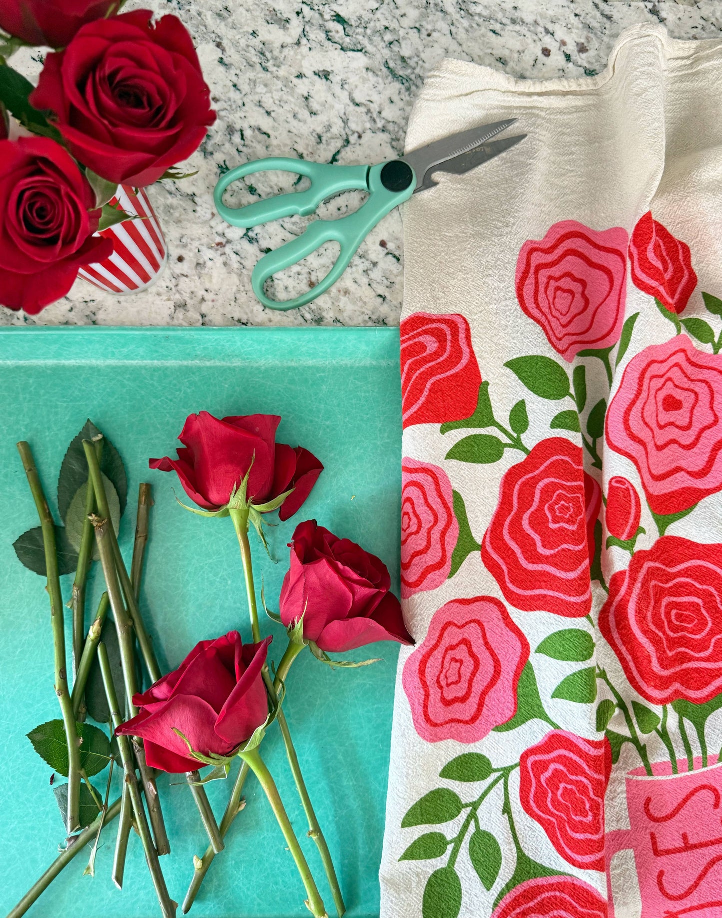 Edible Flowers Dish Towel Set - 3 Pack