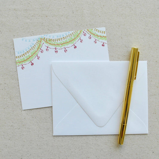 Christmas Garland Foil Notecards