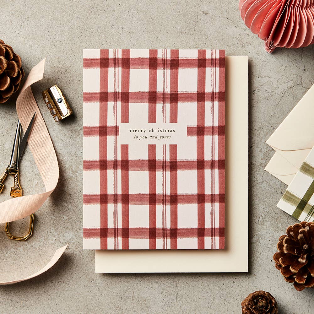 Red Plaid Christmas Card