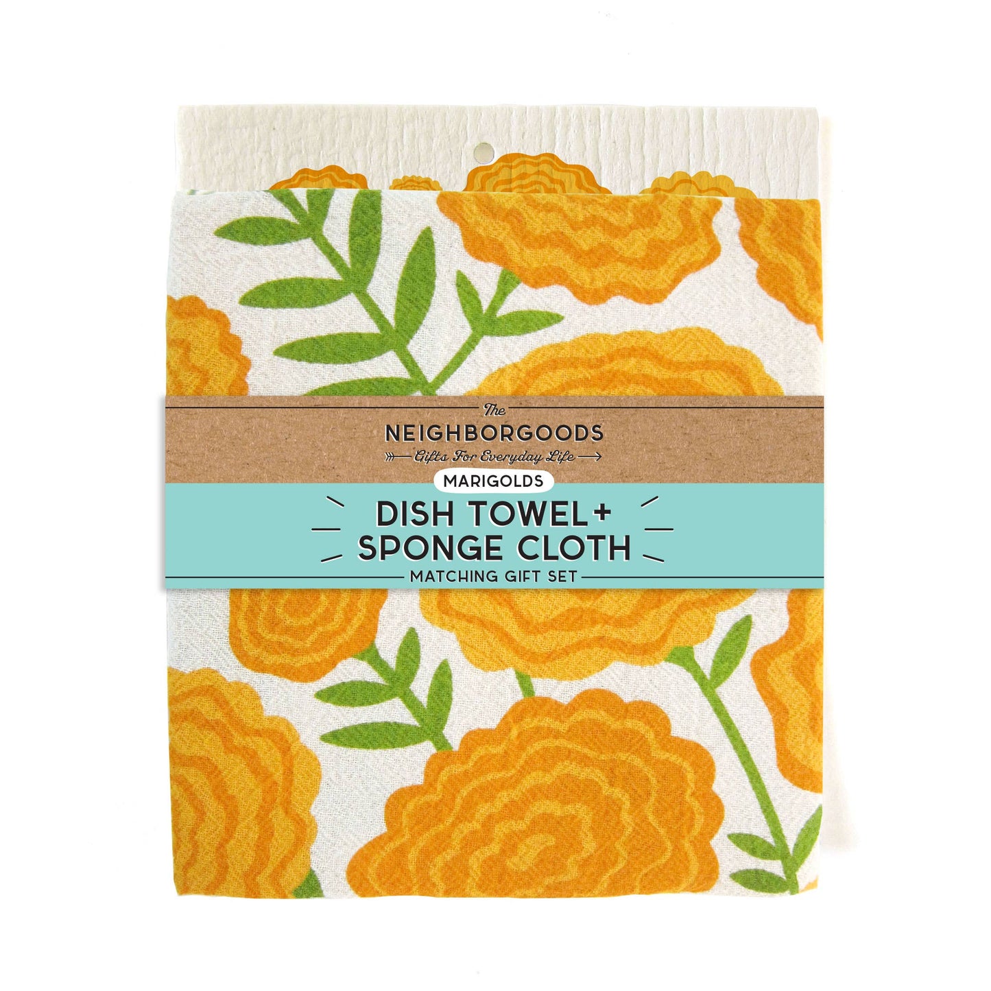 Marigolds - Dish Towel + Sponge Cloth Set