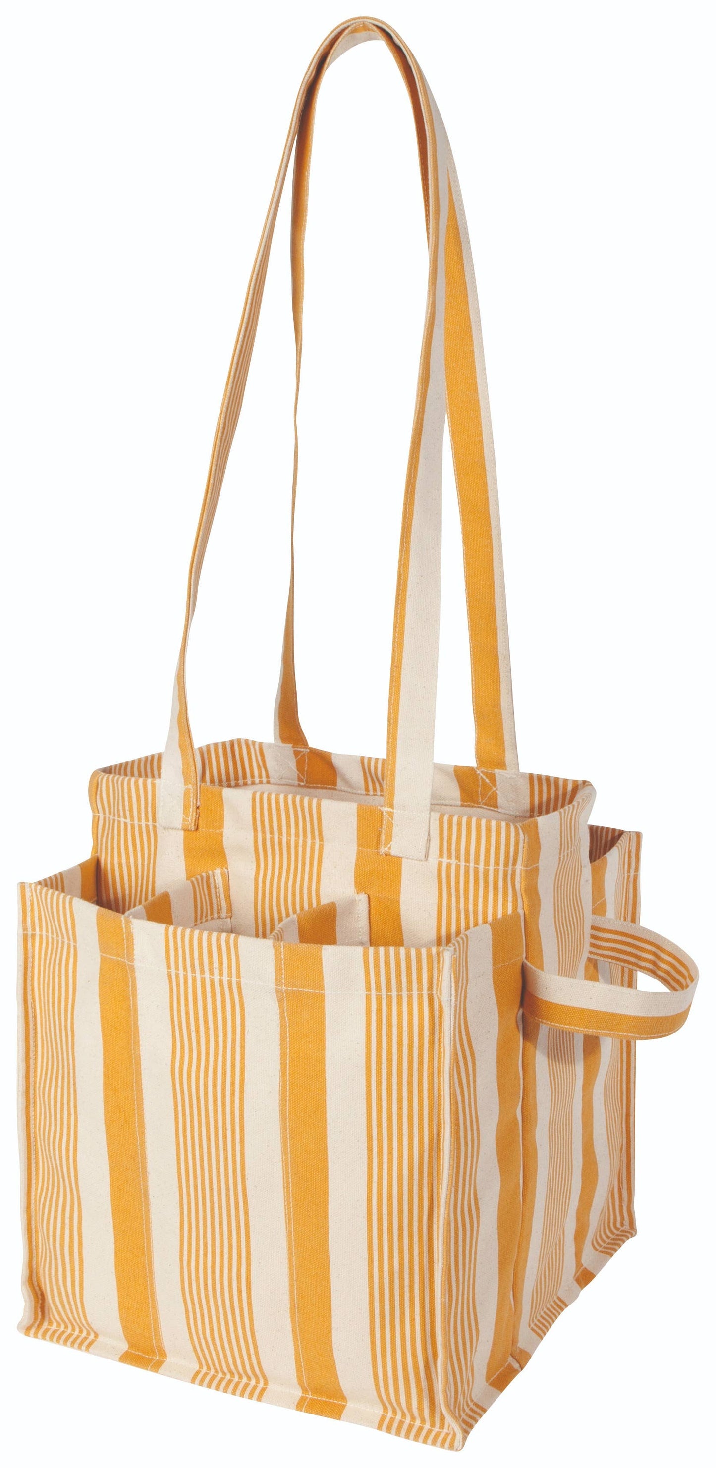 Ochre Stripe Canvas Shopping Tote