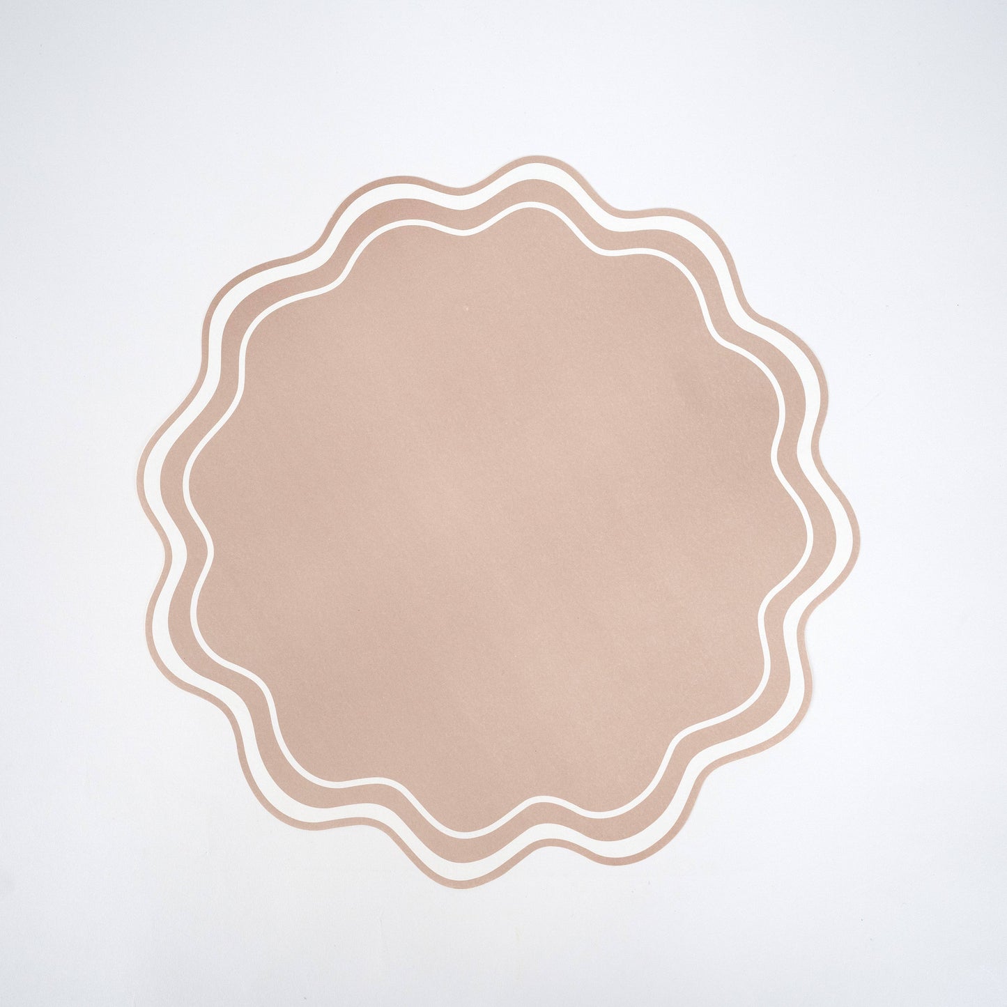 Beige Wavy Scallop Paper Placemats