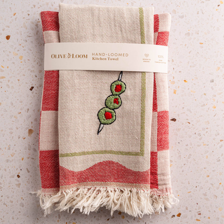 Olive - Hand Stitched Kitchen Towel