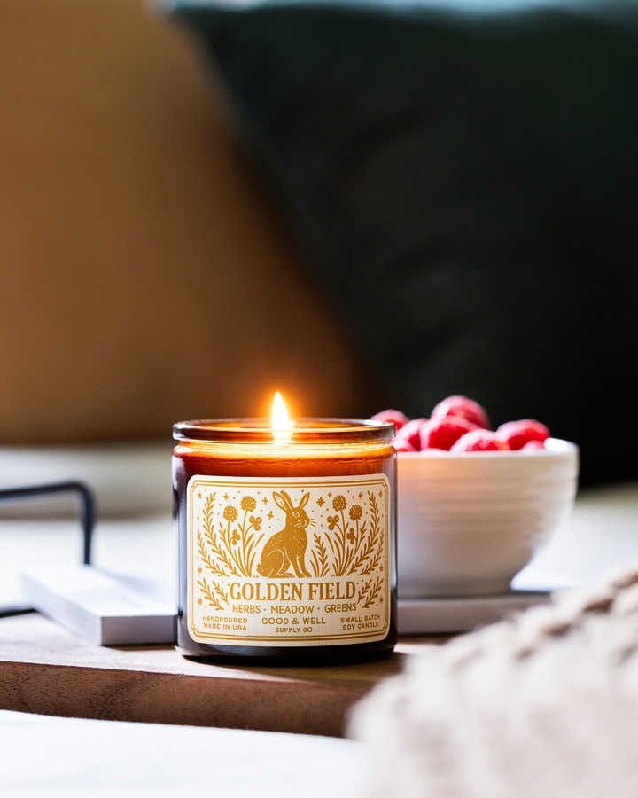Golden Field 9oz Soy Candle / Folk & Flame Spring