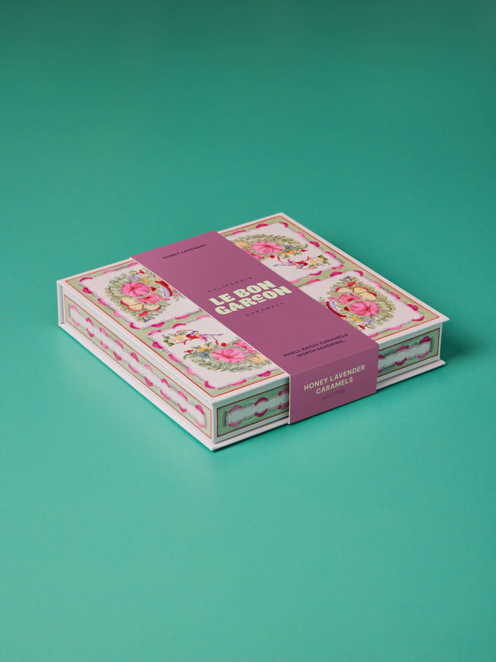 Honey Lavender Caramels, Pink Floral Gift Box 6oz