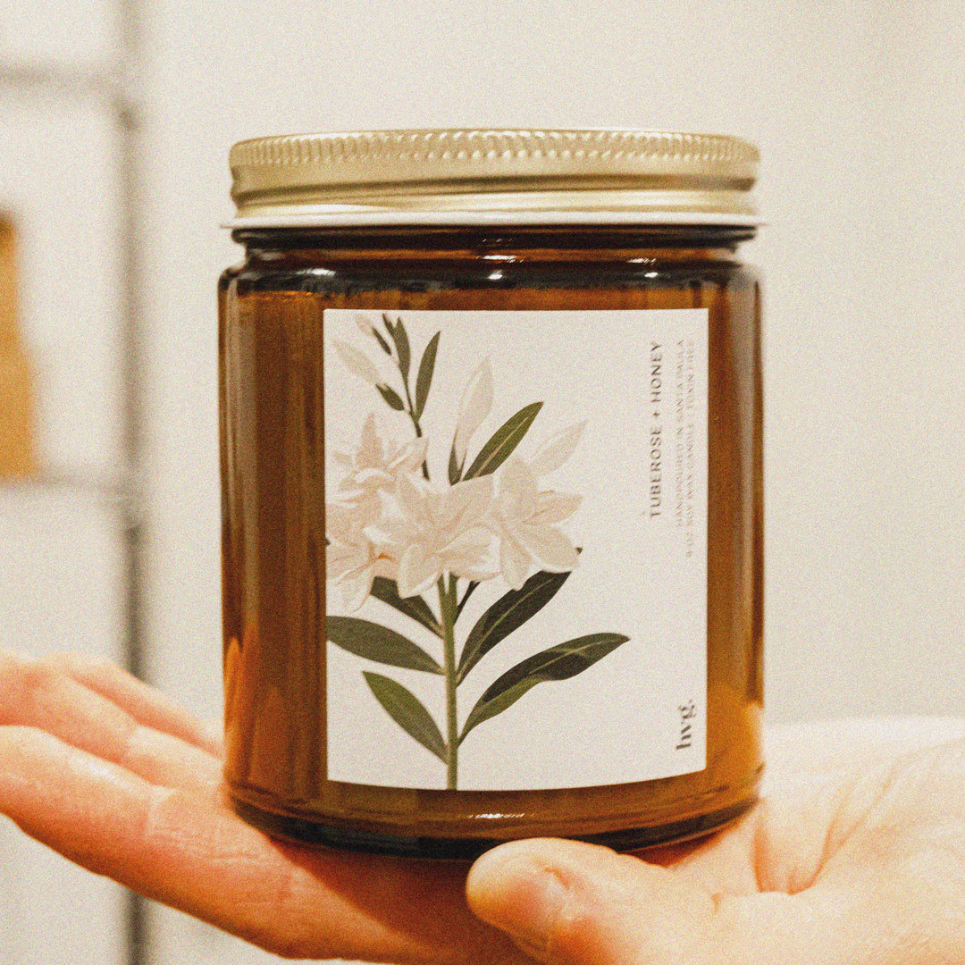 9 oz. Tuberose + Honey Soy Wax Candle