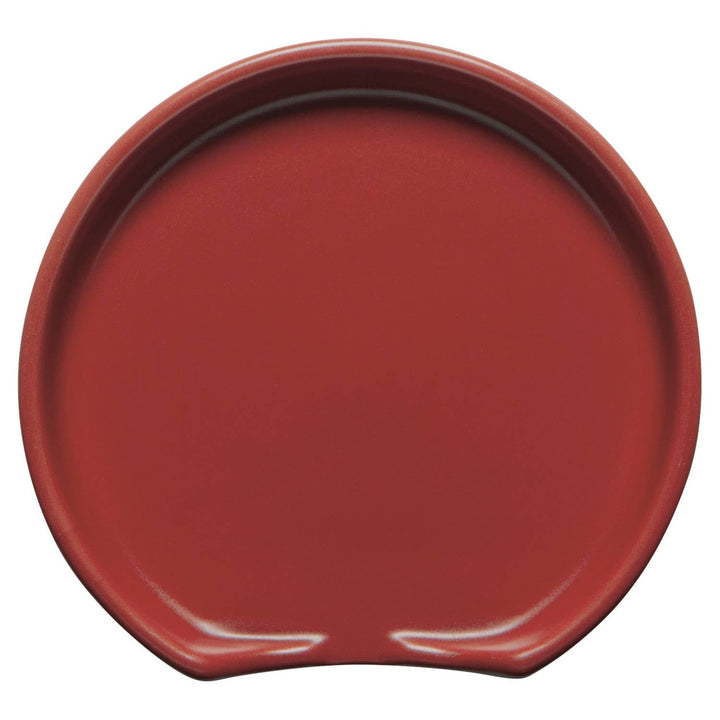 Matte Carmine Red Stoneware Spoon Rest