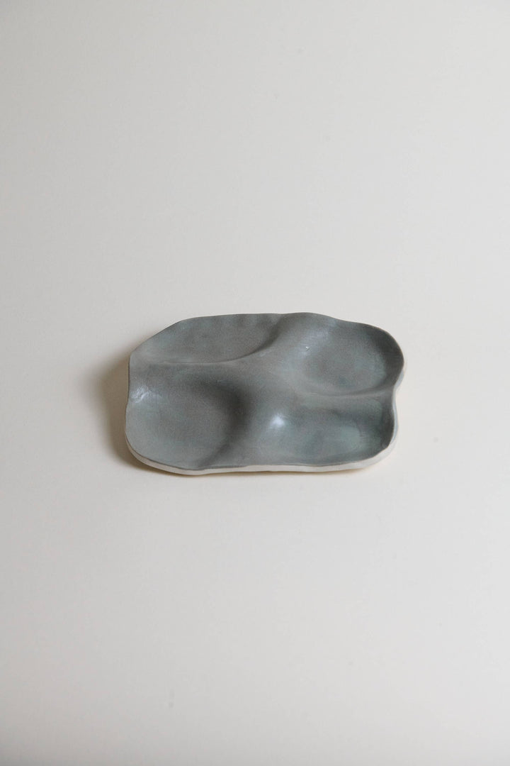 Ceramic Snack Plate (Four Wells): Butter yellow