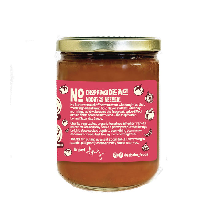 Sababa Foods Saturday Sauce (Slightly Spicy)- 16 oz.