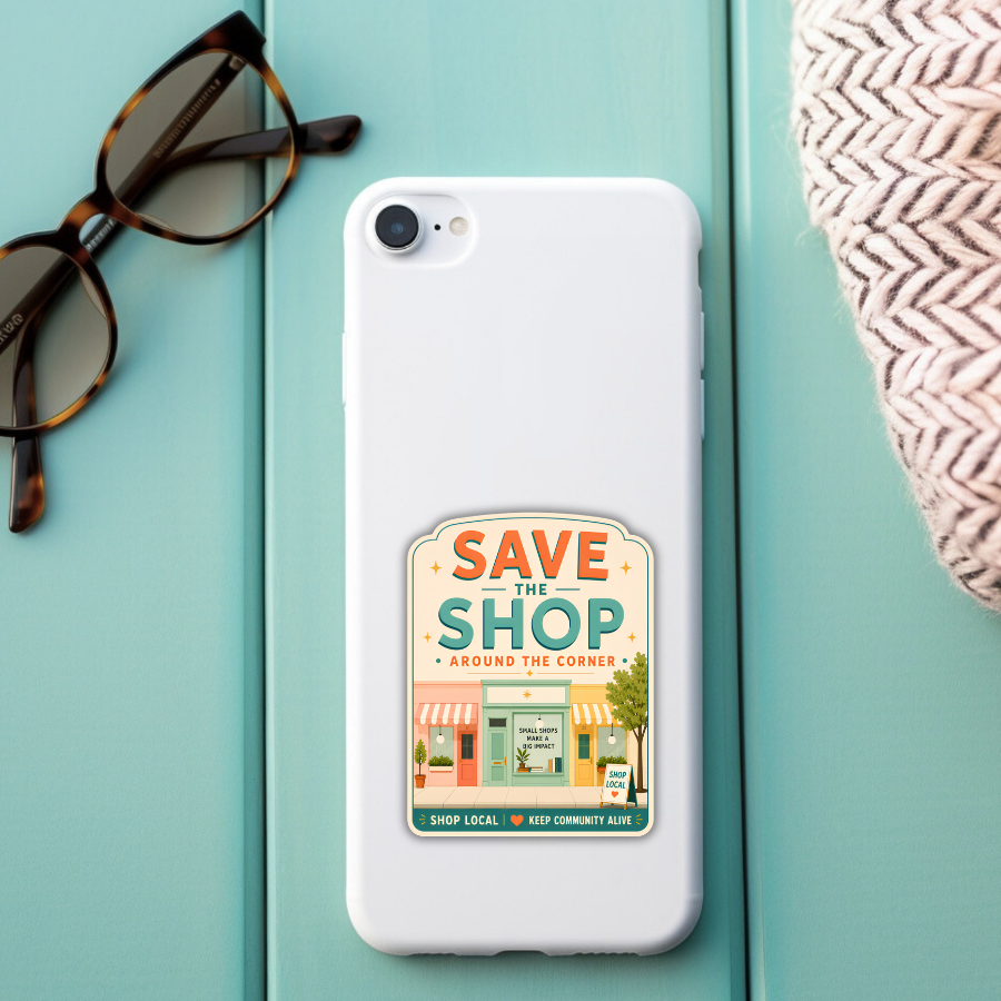 Save the Shop Around the Corner Sticker – Shop Local Small