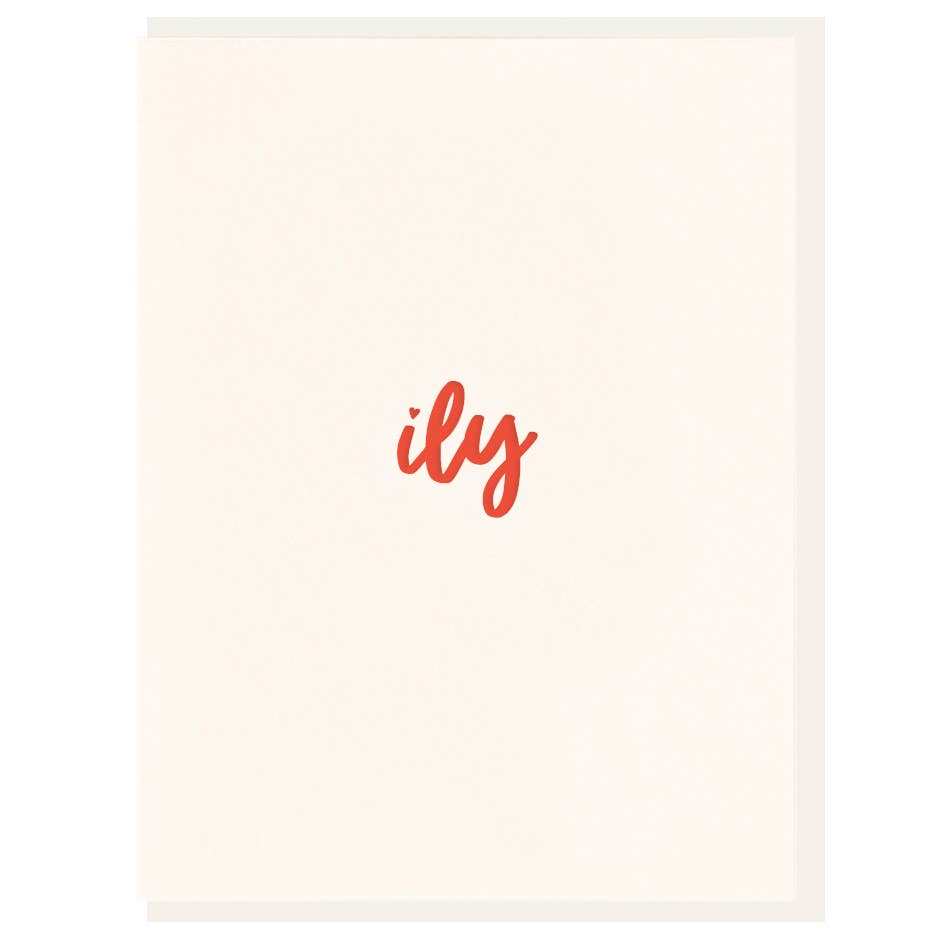 Ily: i love you - Letterpress Love Greeting Card