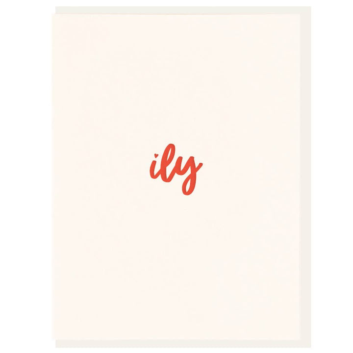 Ily: i love you - Letterpress Love Greeting Card