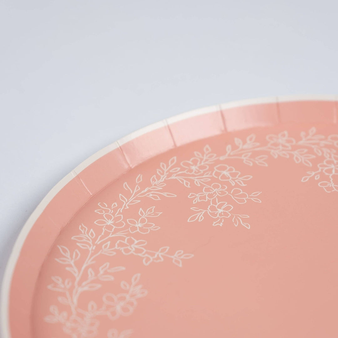 Floral Elegance Pink Dinner Plates
