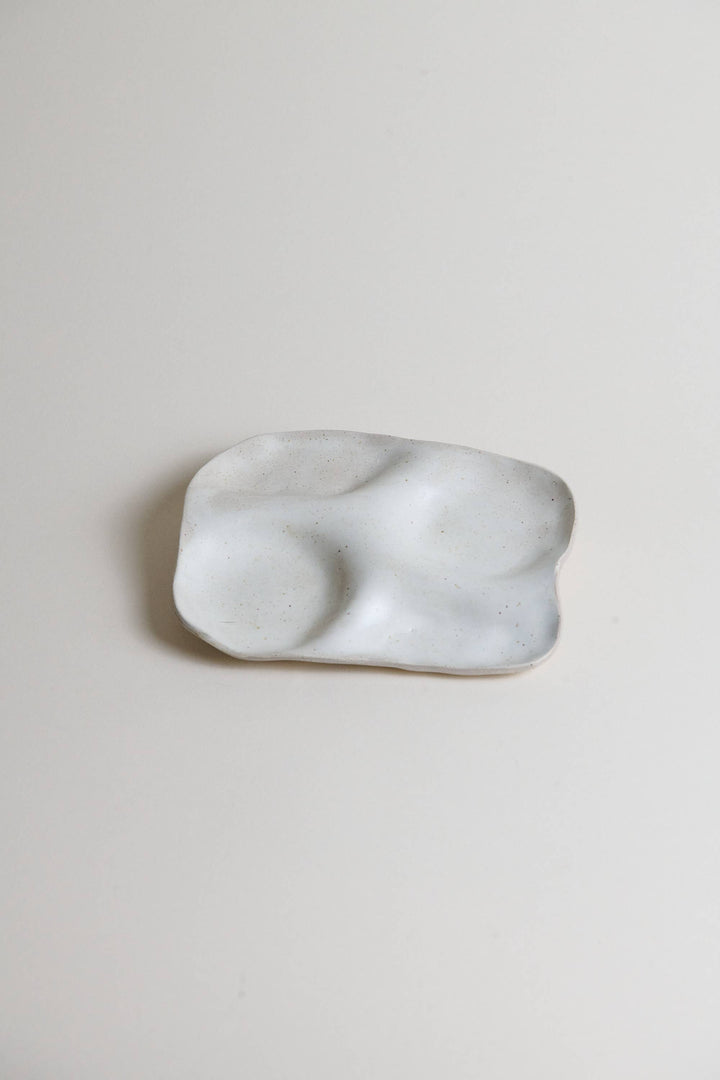 Ceramic Snack Plate (Four Wells): Butter yellow