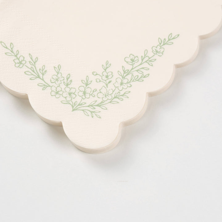 Floral Elegance Sage Guest Towels