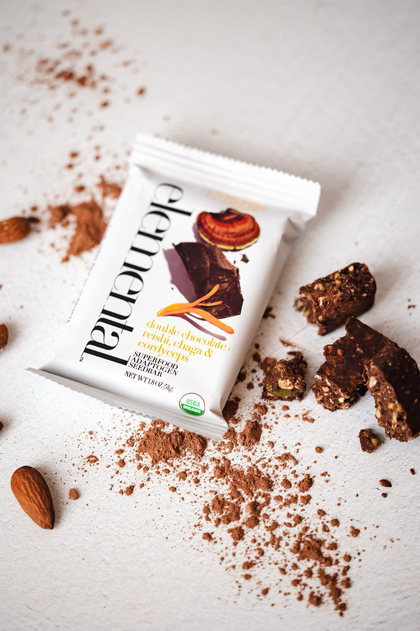 Elemental Superfood Bars - Double Chocolate + Reishi, Chaga & Cordyceps