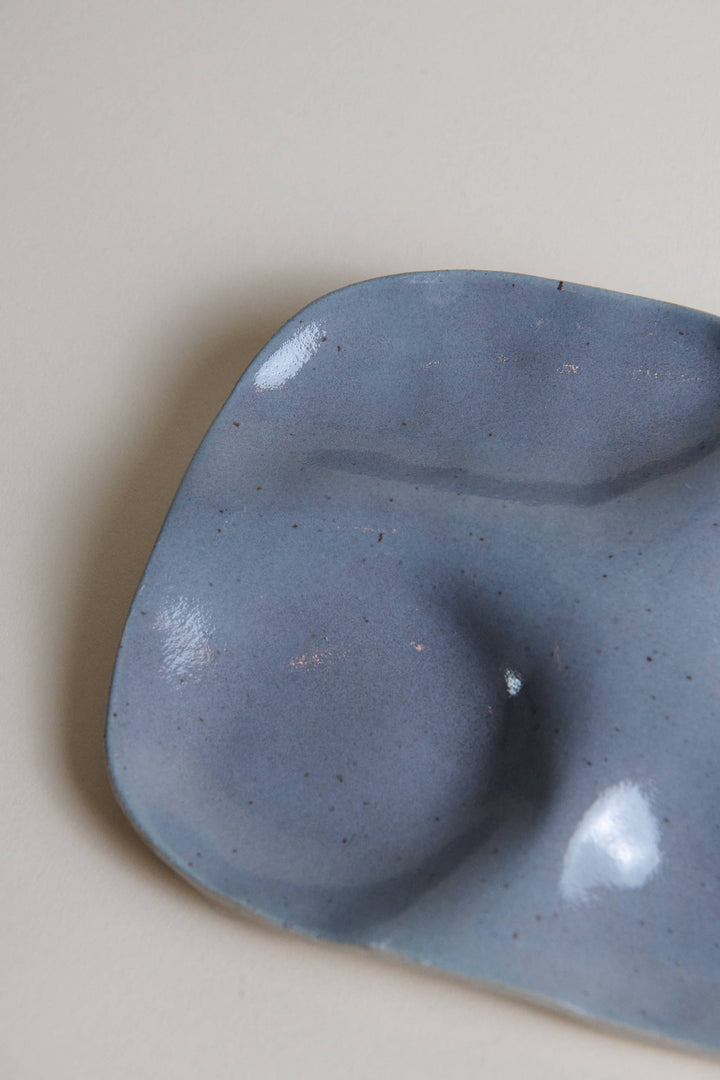 Ceramic Snack Plate (Four Wells): Butter yellow