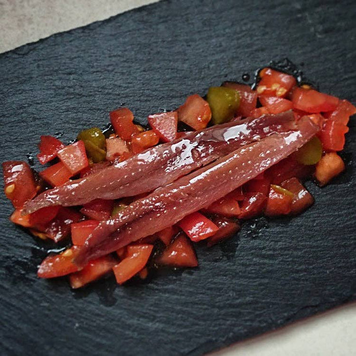 Anchovies in EVOO 95 gr 10 fillets L+, El Capricho.