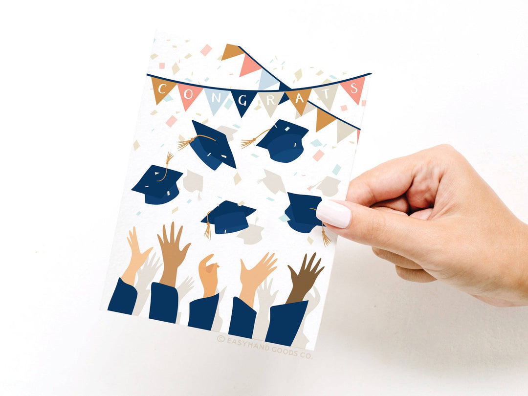 Congrats Graduation Caps Greeting Card