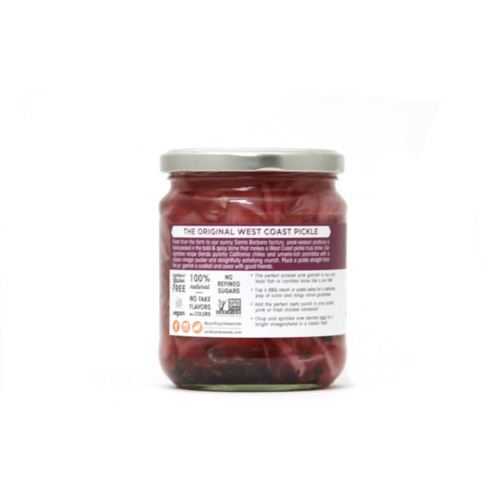 Pickled in Pink - Sliced Red Onion with Jalapeño & Habanero