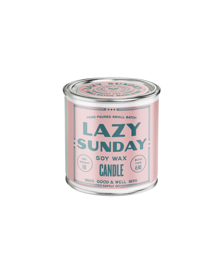 Lazy Sunday Soy Candle - Happy Place Collection: 1/2 Pint / Cotton Wick