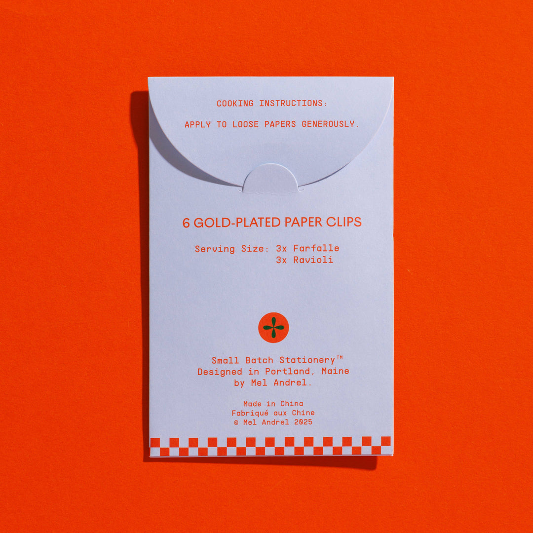 Pasta Paper Clips - Ravioli + Farfalle