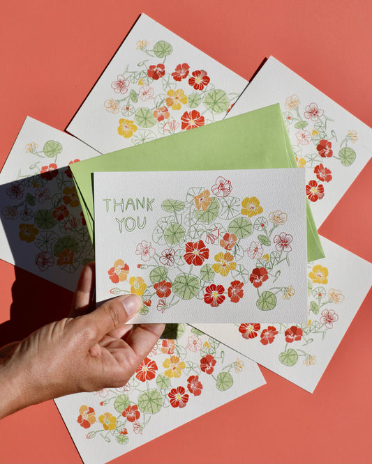 Nasturtium Thank You Cards- Set of 6