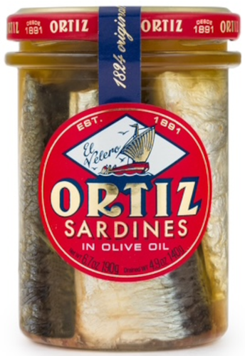 Ortiz  Sardines old style in olive oil glass jar
