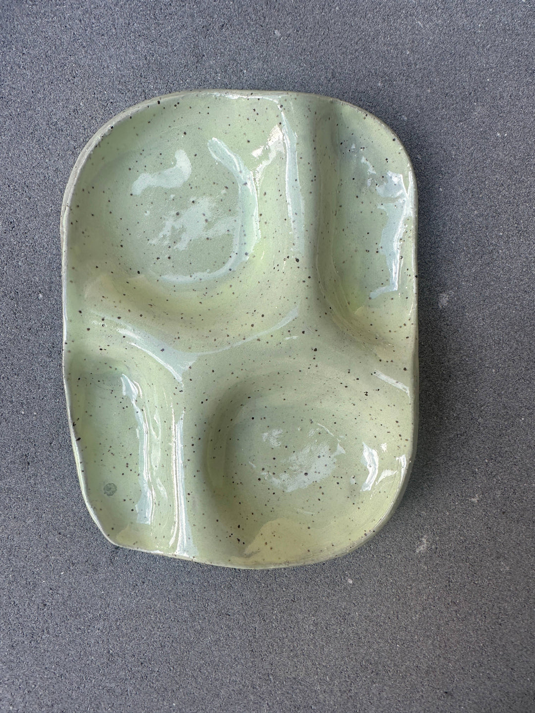 Ceramic Snack Plate (Four Wells): Butter yellow