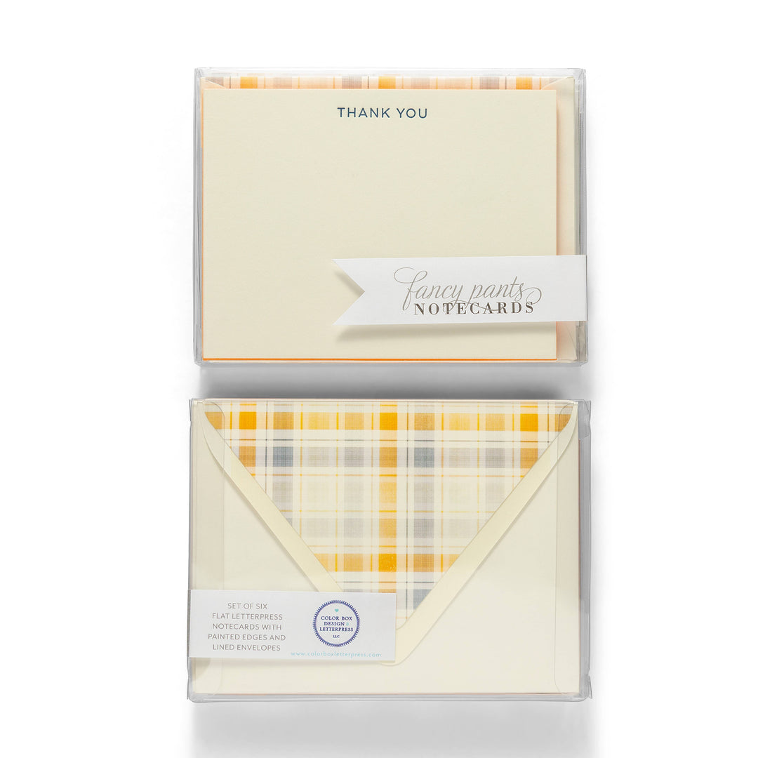 Thank You Plaid | Fancy Pants Letterpress Flat Notecards