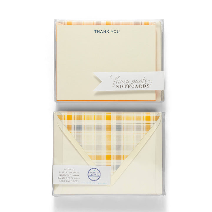 Thank You Plaid | Fancy Pants Letterpress Flat Notecards