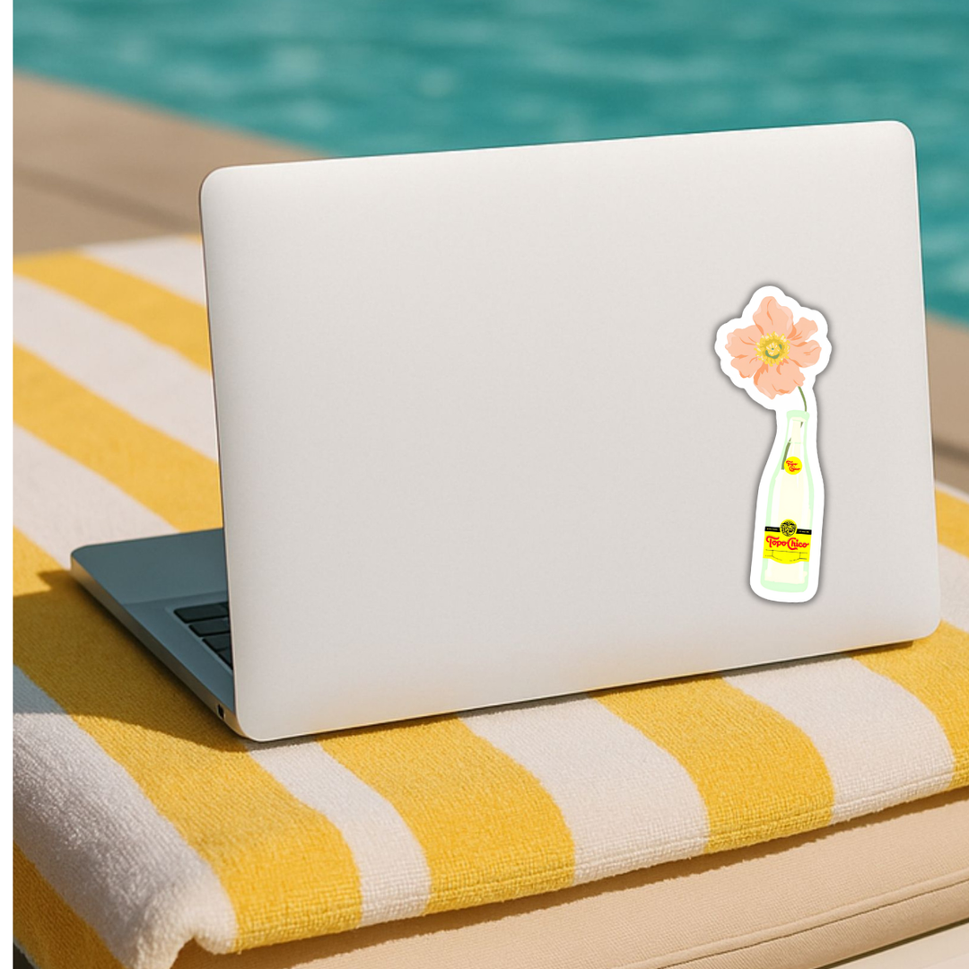Topo Chico Flower Sticker – Floral Sparkling Water Bottle