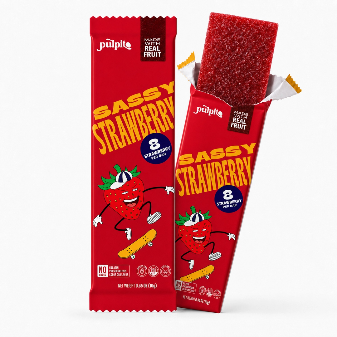Sassy Strawberry -Natural Fruit Snacks-Dried Fruit Bar Bulk