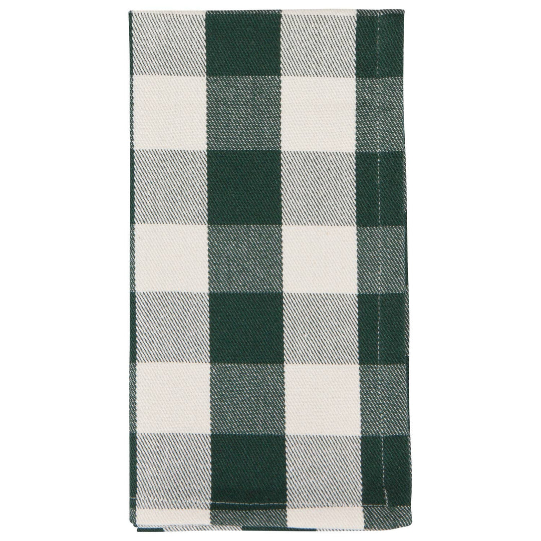 Recycled Cotton 2nd Spin Green Buffalo Check Napkins Set/4
