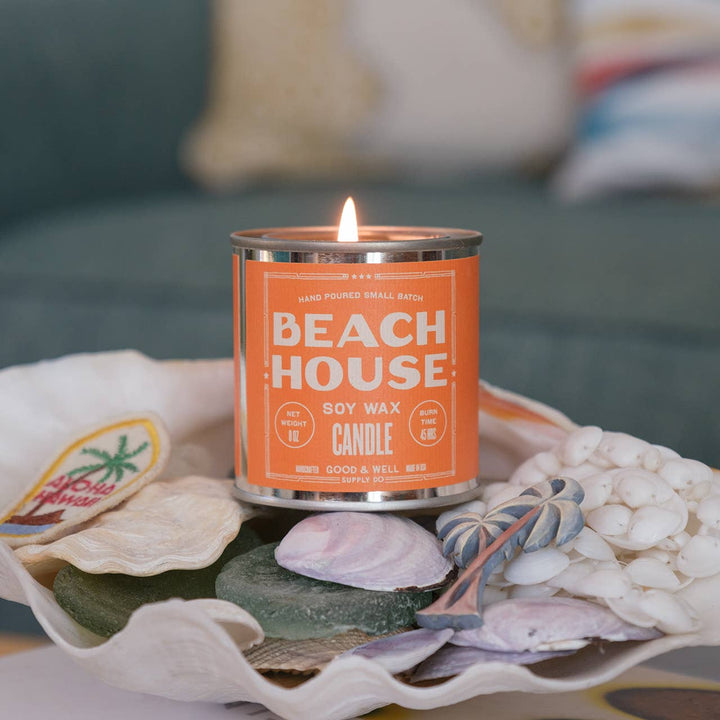 Beach House Soy Candle - Happy Place Collection: 1/2 Pint / Cotton Wick