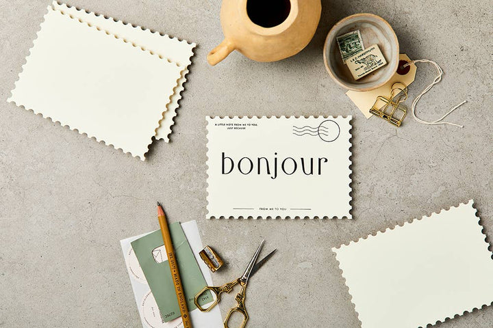 Bonjour! Assorted Pack Notecards - 6 pack