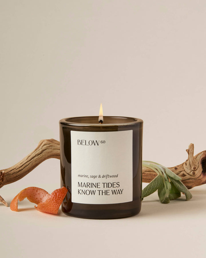 Marine Tides Know the Way (Sea Salt + Driftwood) | 7.2oz Soy Wax Candle | Fresh Home Fragrance by Hilary Duff | 7.2oz Soy Wax Candle | Clean Fresh Home Fragrance