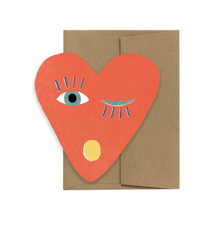 Heart Blink - Die Cut Card