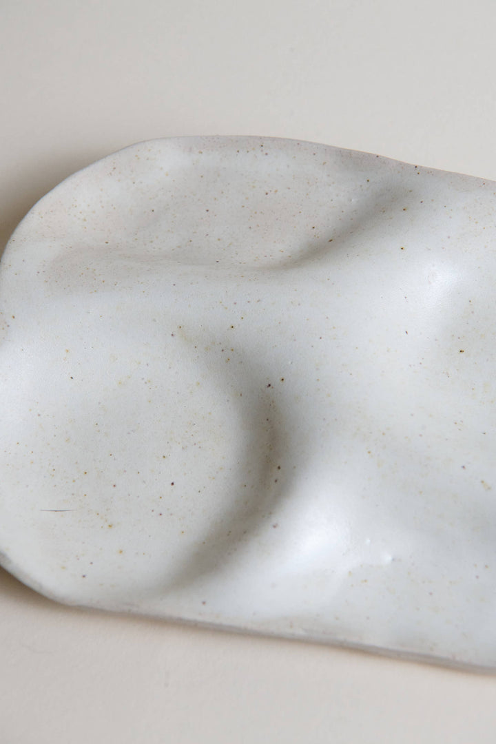 Ceramic Snack Plate (Four Wells): Butter yellow