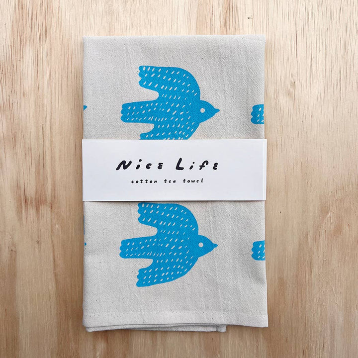 Bird tea towel
