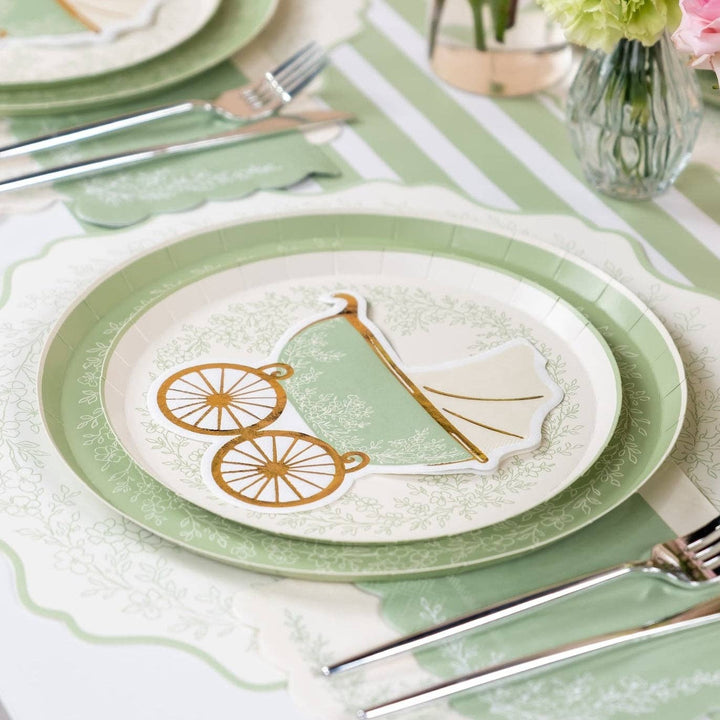Floral Elegance Sage Dinner Plates