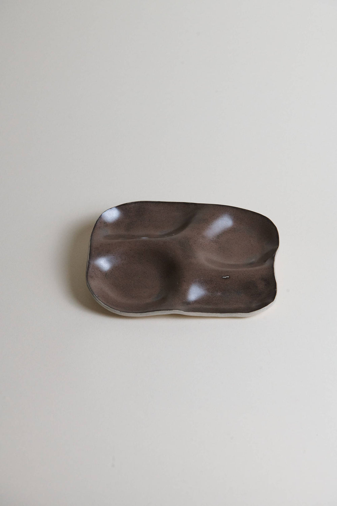Ceramic Snack Plate (Four Wells): Butter yellow